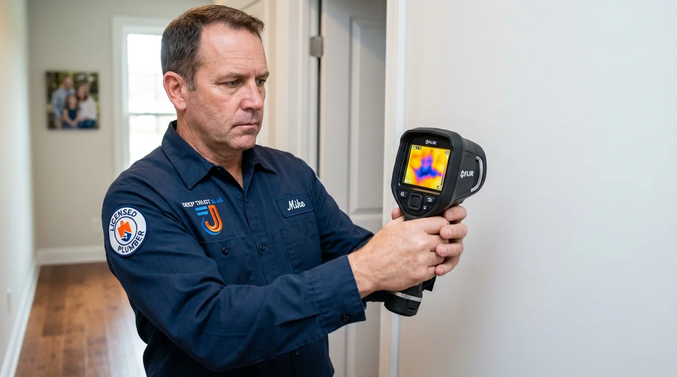 Thermal imaging leak detection by Johns Plumbing LLC in Becker